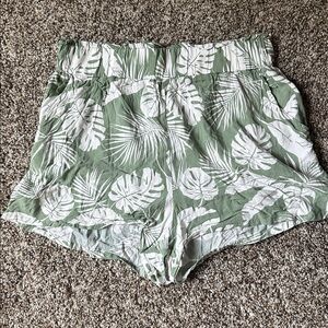 Primark Tropical Green and White Shorts with Pockets